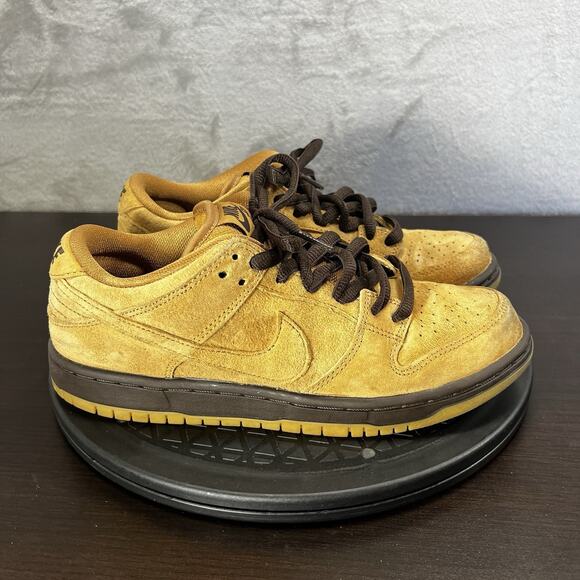 Nike Mens Size 6 Dunk Low Pro SB Wheat Mocha Suede Lace Up Athletic Womens 7.5 - Picture 1 of 11
